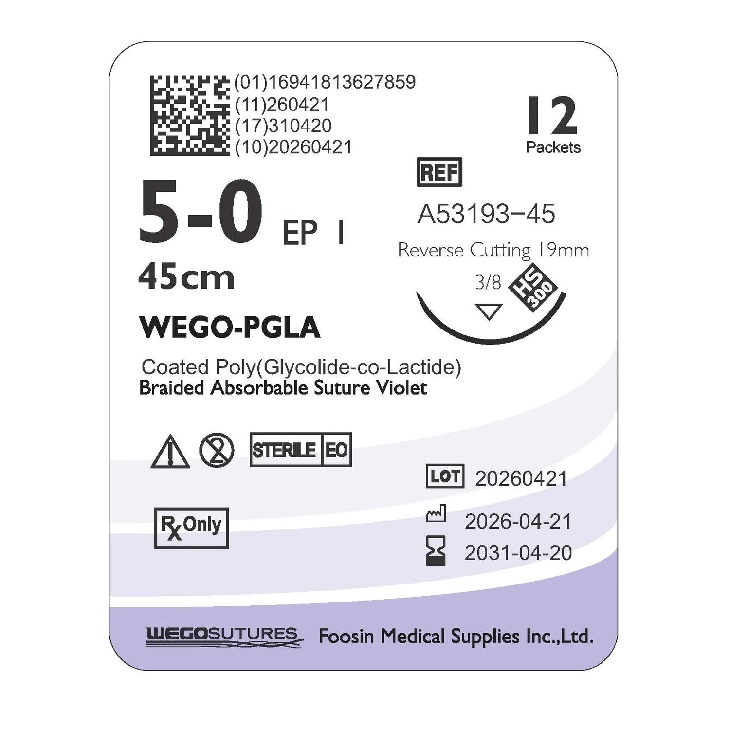 Wego-PGLA | Polyglactin 910 Synthetic Absorbable Suture