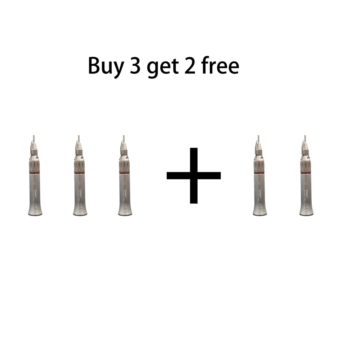 COXO 1:2 speed-increasing surgical handpiece bundle for bone cutting, featuring the Buy 3 Get 2 Free AAOMS deal