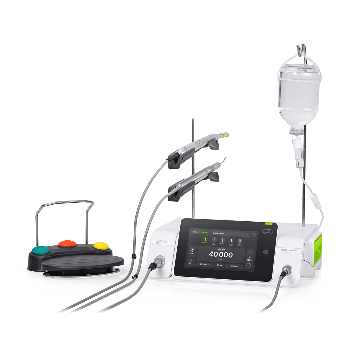 W&H Implantmed Plus II and Piezomed combination system with dual surgical handpieces