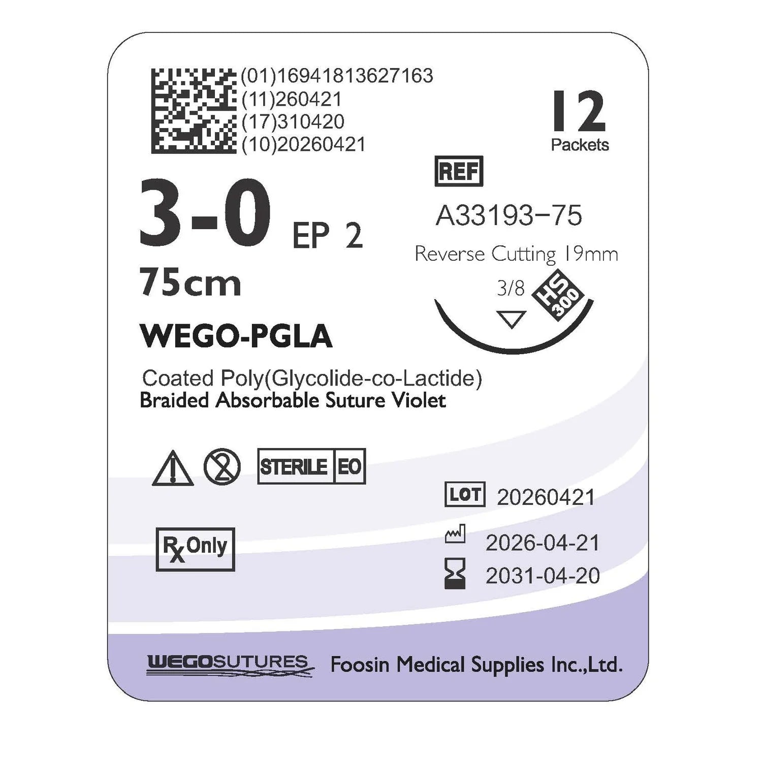 Wego-PGLA | Polyglactin 910 Synthetic Absorbable Suture