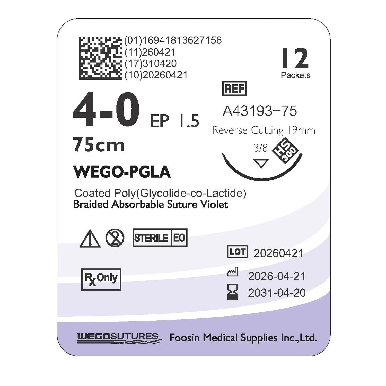 Wego-PGLA | Polyglactin 910 Synthetic Absorbable Suture