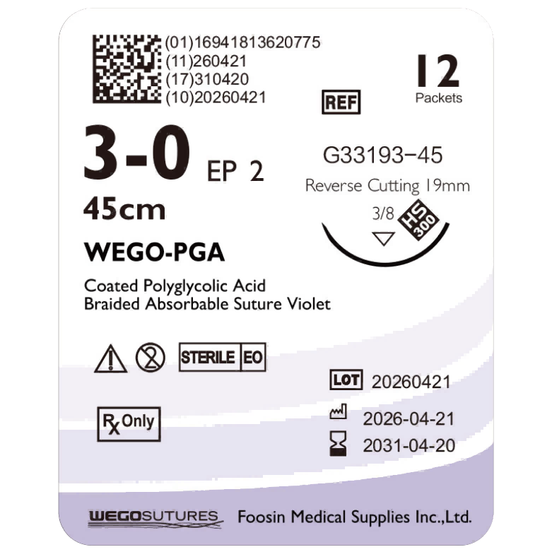 Wego-PGA | Braided Polyglycolic Acid Absorbable Suture